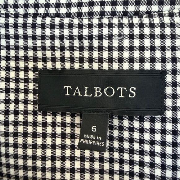Talbots Gingham Single Button Blazer Black/White Pockets Vent Lined Women's 6 - Picture 6 of 13